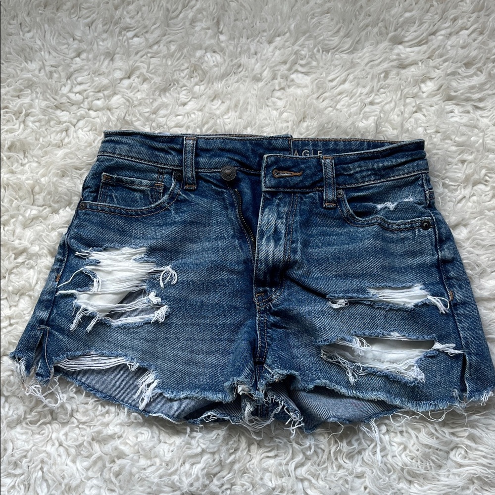 American Eagle Outfitters Ripped Blue Jean Shorts